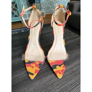 Anne Michelle Exception Irange Camo Stiletto Fashion Shoes Sz. 8